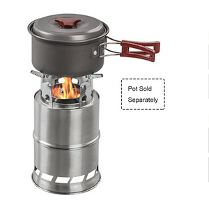 Outdoor Camping Steel & Stainless Steel Wood Charcoal Alcohol Block Burning Stove Powder Coated Folding Multi Fuel Stove