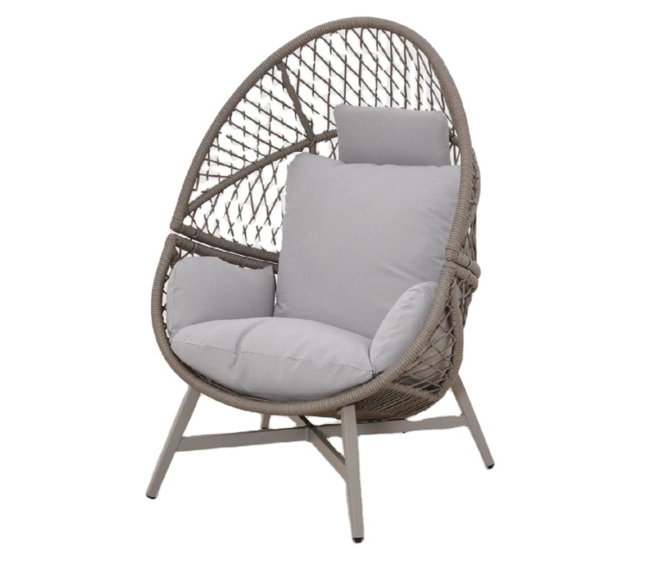 Hot sale High Quality Luxury Floor Standing Egg Rattan Chair Outdoor Garden Single Seats Egg Shaped Sofa Chairs