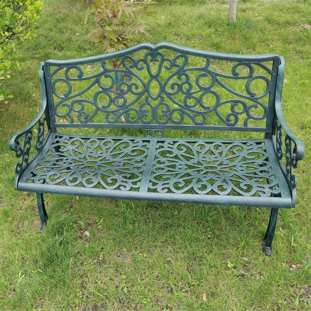 YOHO Best Selling Products 2020 in USA  Cast Aluminum Durable Lightweight Seating Metal Outdoor Patio Garden Benches