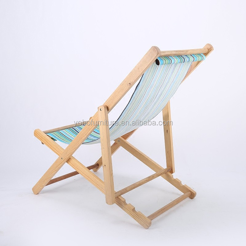 Outdoor Garden Patio Furniture Foldable Recline Beach Camping Chair Wooden Deck Chair