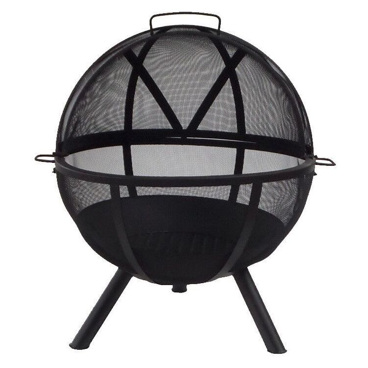 Yoho Outdoor Ball Shape Fire Pit with Sliding Dome Manufacture Cast iron steel globe fire pit steel sphere fire pit