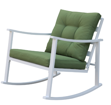 Simple Modern KD Rocking Chair Outdoor Garden Leisure Chair with Pillows Single Chair Bedroom Apartment Balcony