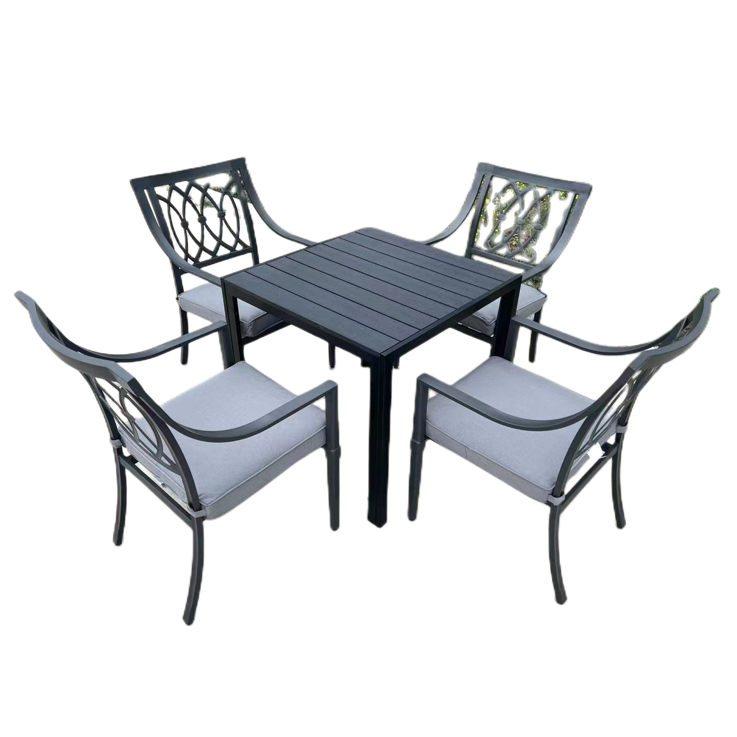 Patio  outdoor garden Fire Pit table set 4 seater garden aluminum sofa fire pit sets cast aluminum sofa set