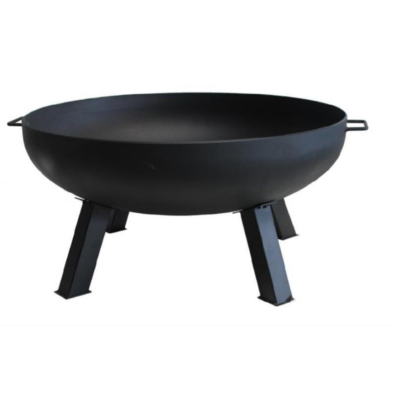 YOHO 60CM Round Steel Fire Pit Wood Burning Outdoor Fire Pit For Garden Patio With Log Grate