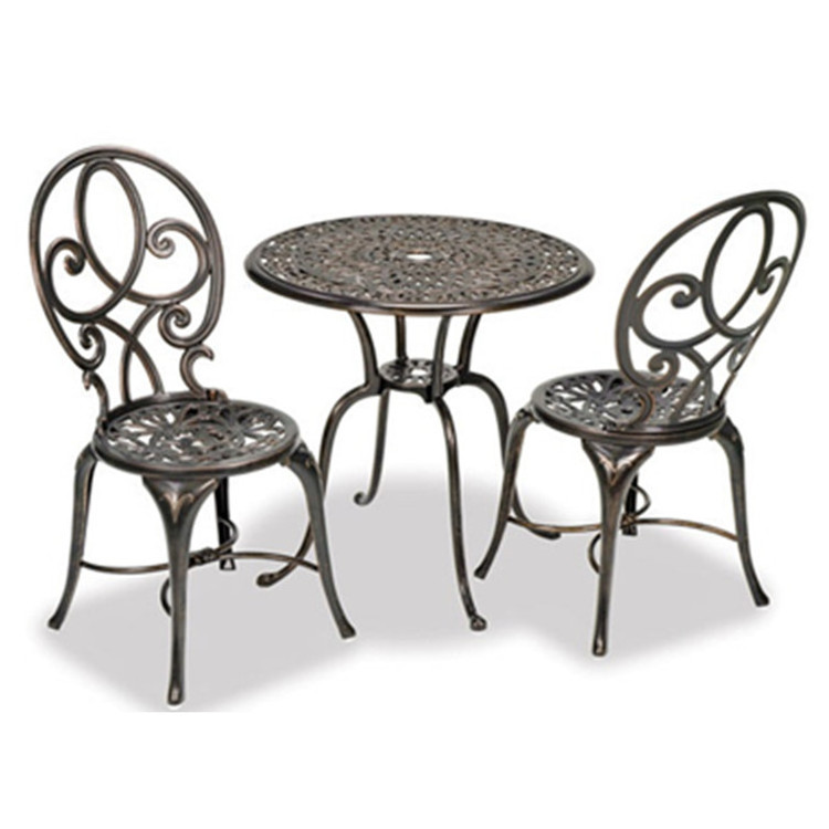 Outdoor Furniture Cast Aluminum 3 Piece Bistro Set Patio Set Balcony Bistro Table And Chairs Garden Furniture set