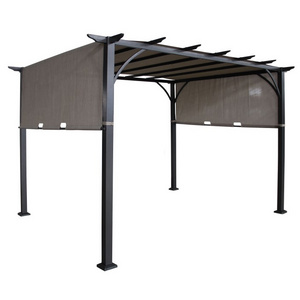 YOHO Wholesale Outdoor Commercial Metal Gazebo Hard top Patio Garden Party Wedding BBQ Metal grill tent with Canopy