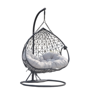 Stock short leadtime YOHO Modern Morden Rattan Hanging Egg Chair Indoor and Outdoor Patio Swing with Stand for Lover