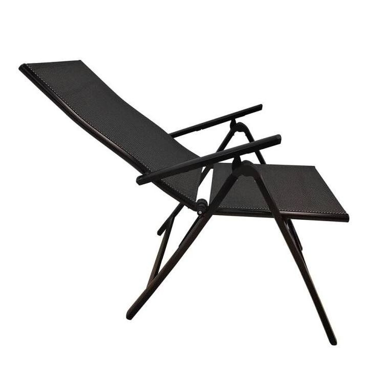 Back adjustable 7 Position folding chair metal aluminum patio chair cheap garden sling foldable dining armrest chair