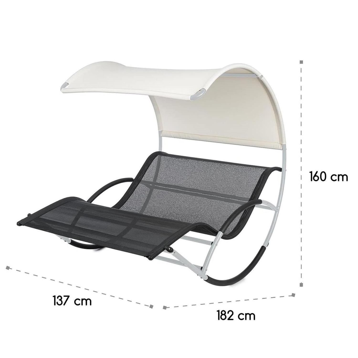 2 Person Swimming Pool Rolling Chair Sun Lounger Garden Pool Sun Bed