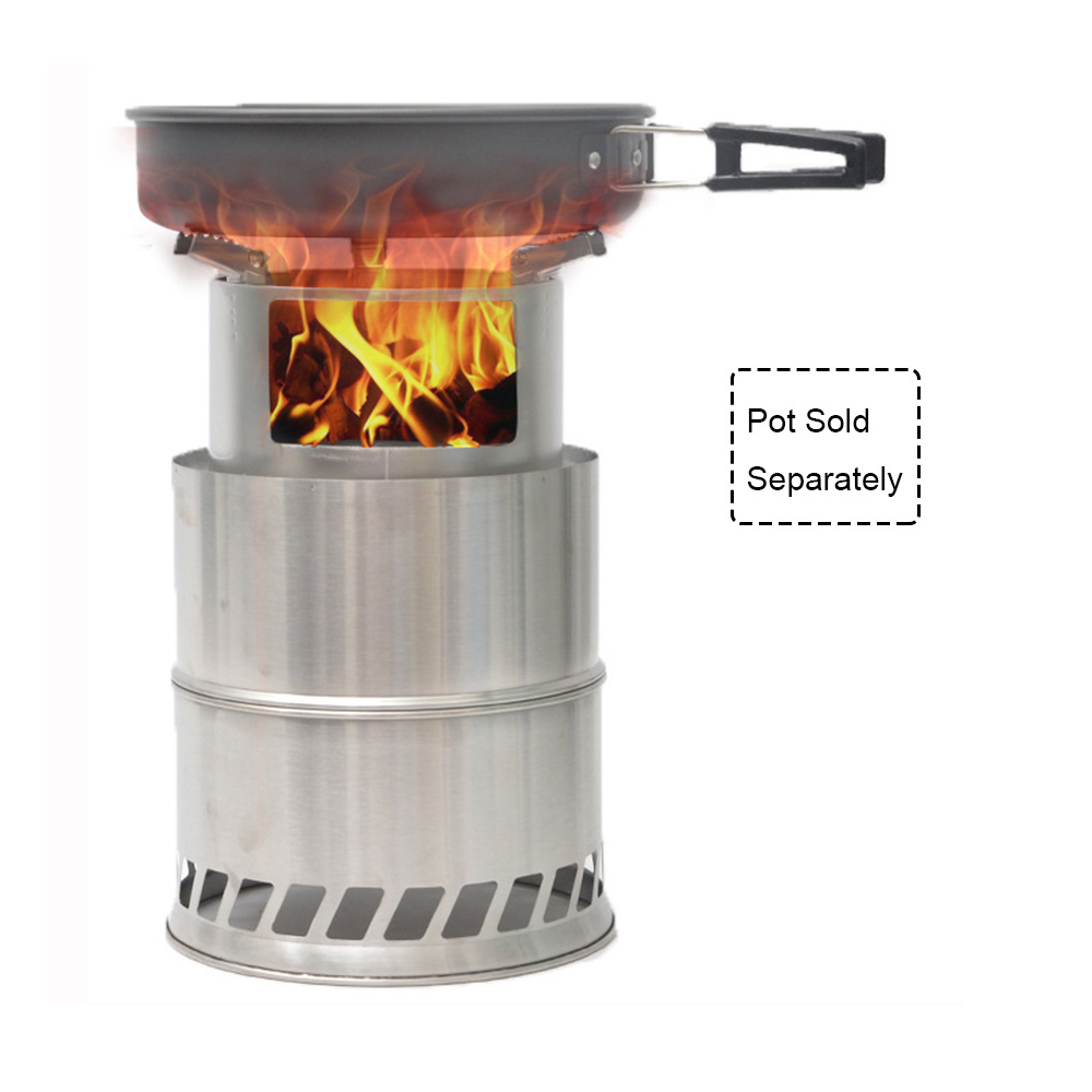 Outdoor Camping Steel & Stainless Steel Wood Charcoal Alcohol Block Burning Stove Powder Coated Folding Multi Fuel Stove