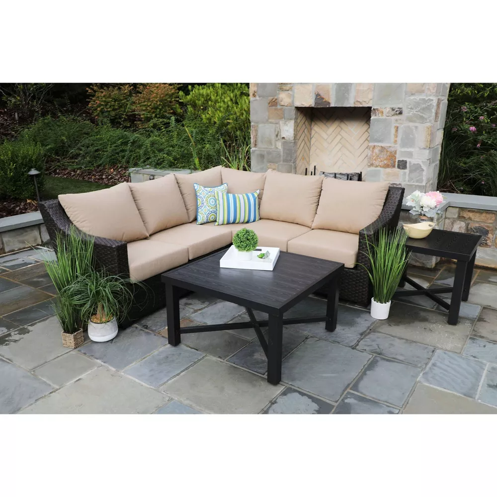 Yoho Modern Outdoor Aluminum Garden Sofa Set Waterproof Patio Lounge Sectional for Dining Metal Furniture