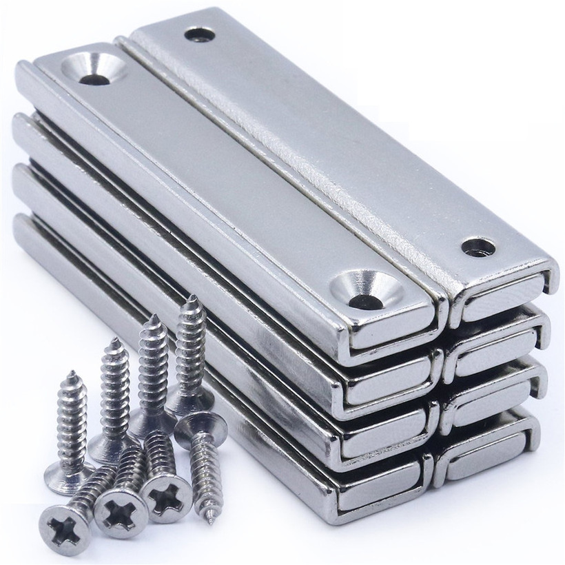 Uipole Strong Holding Custom Neodymium Channel Magnet with Screw Holes