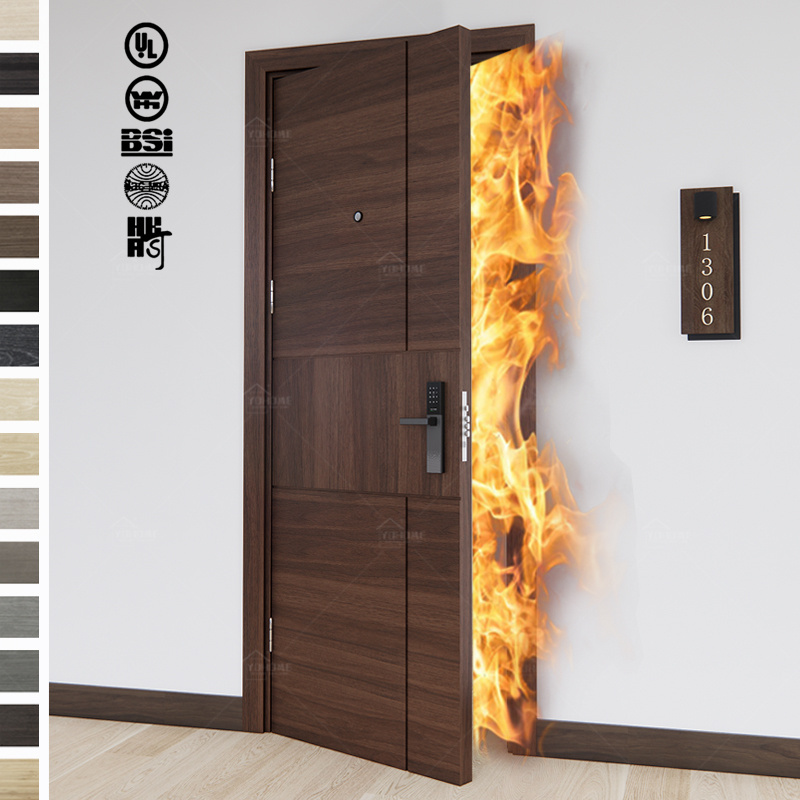 China factory one hour fire internal door interior hotel wood fireproof fire retardant door 1 hour fire rated door in uk us ca