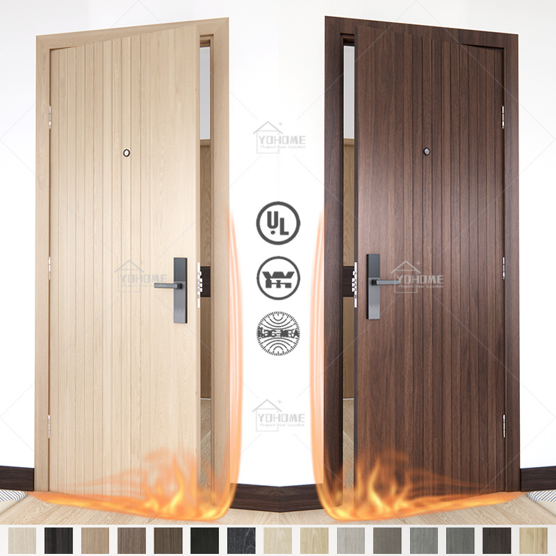 China top project manufacturer custom high quality hotel fire rated wood doors fireproof door fd30 fire door