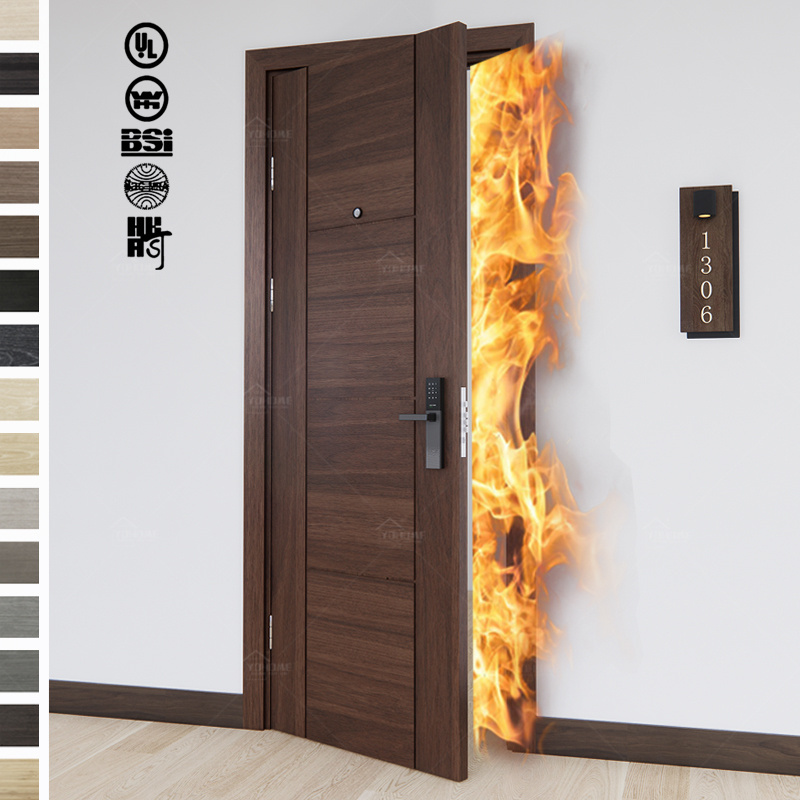 China factory one hour fire internal door interior hotel wood fireproof fire retardant door 1 hour fire rated door in uk us ca