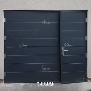 American modern design 12x7 garage door black color garage door with a pedestrian door