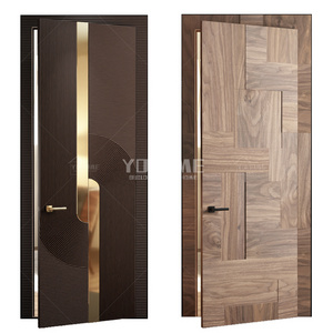 European standard acoustic walnut door soundproof hdf/solid wood doors for houses interior bedroom interior security doors