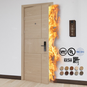 EN BS WHI certification sound proof oak inner door fire proof inside door for hotel fire rated indoor door for apartment