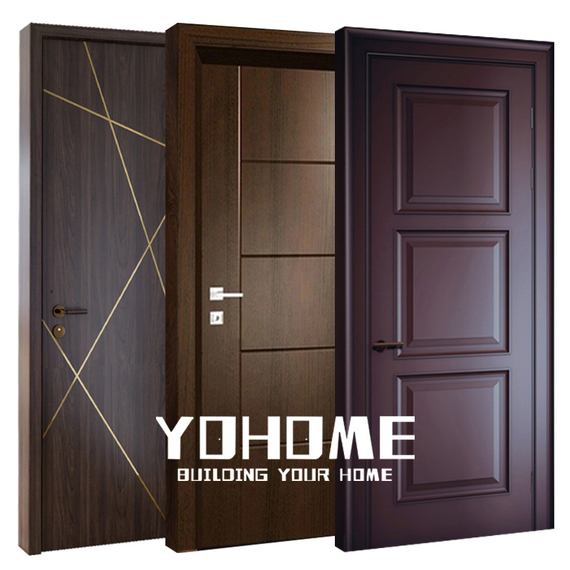 Source factory interior security door for apartment hotel room indoor doors and windows bedroom flush apartment doors for sale