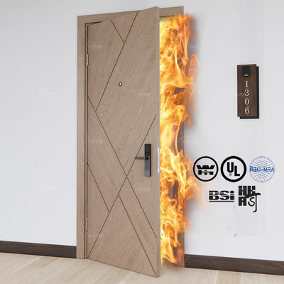 Yohome customized sound insulation wood door for hotel fire rated modern design internal doors interior wood door for apartment