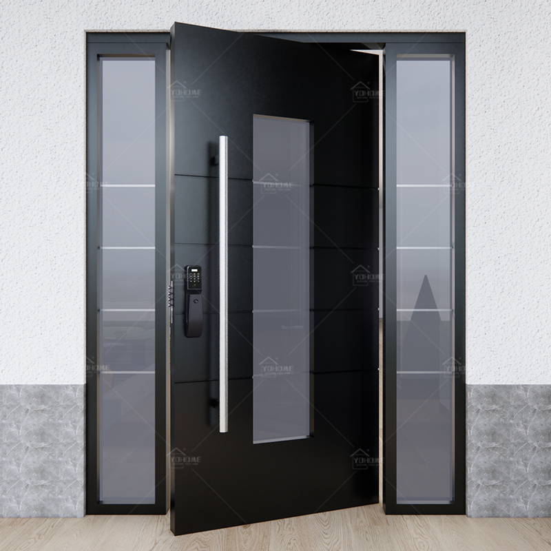 Foshan top manufacturer security door one and half bulletproof heavy duty pivot door cast aluminum anti-theft door