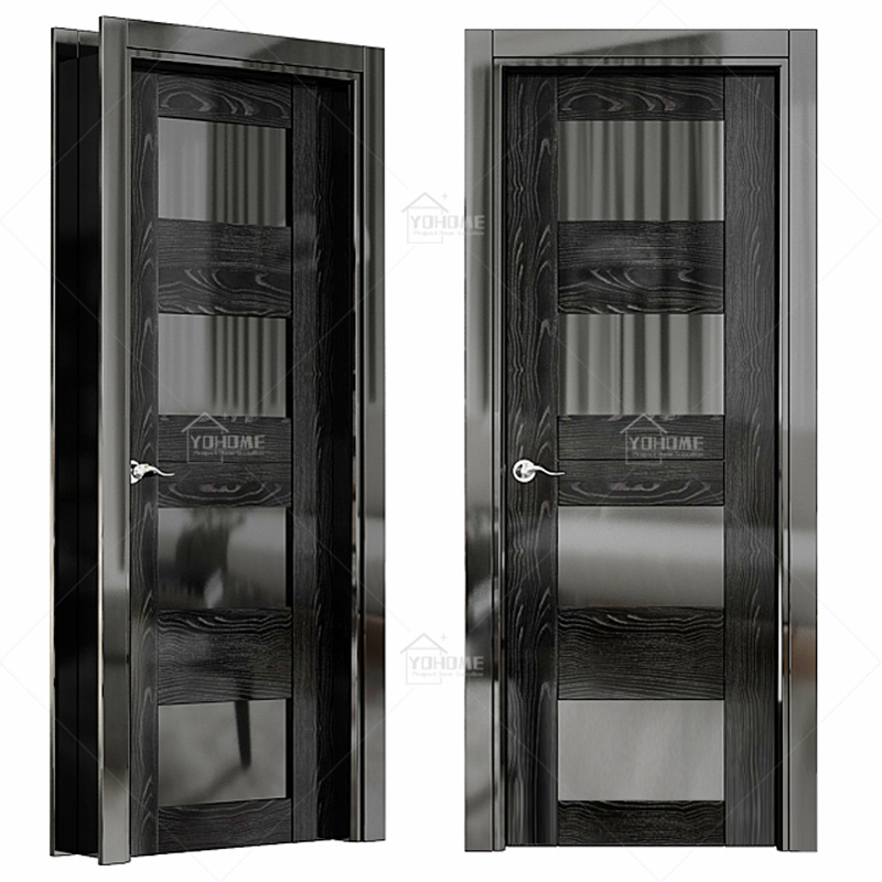 Yohome custom black luxury inside doors latest design Nigeria steel interior door internal fiber bathroom door