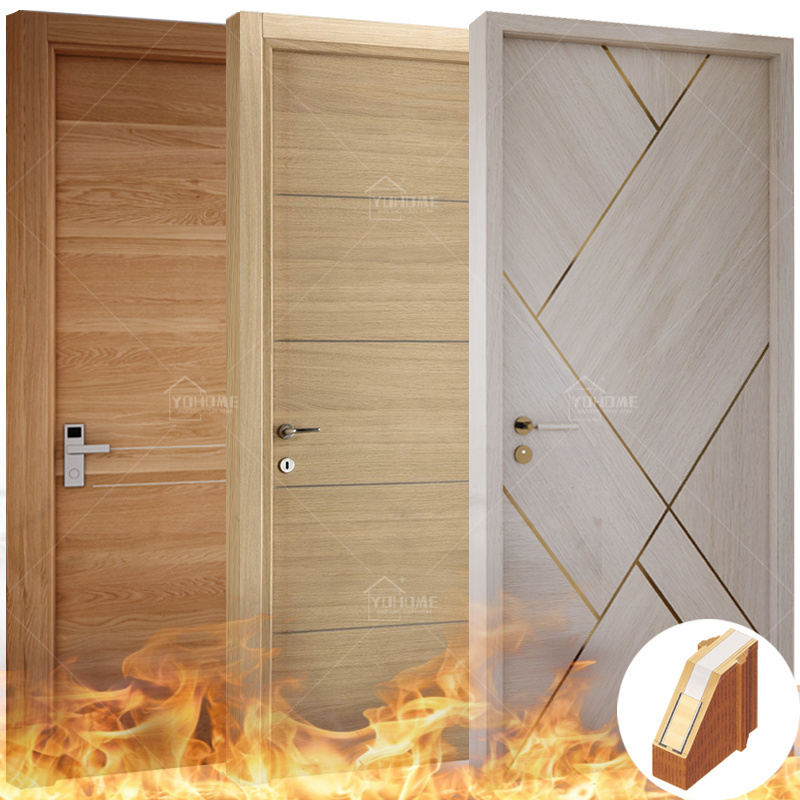 USA custom fire-proof hotel room entrance door hotels apartments interior door designs wooden corridor door for apartment