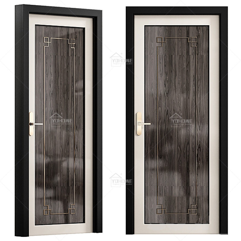 Yohome custom black luxury inside doors latest design Nigeria steel interior door internal fiber bathroom door