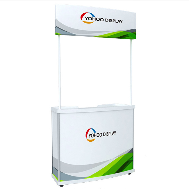 2024 PP ABS Show Display Banner Stand Portable Promotion Counter Table for Supermarket Advertising Promotional Booth