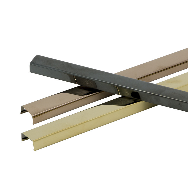 Aisi 304 304L 316 201 Pvd Coated Gold Decor Metal Angle Bar Stainless Steel Tile Trimming For Ceiling