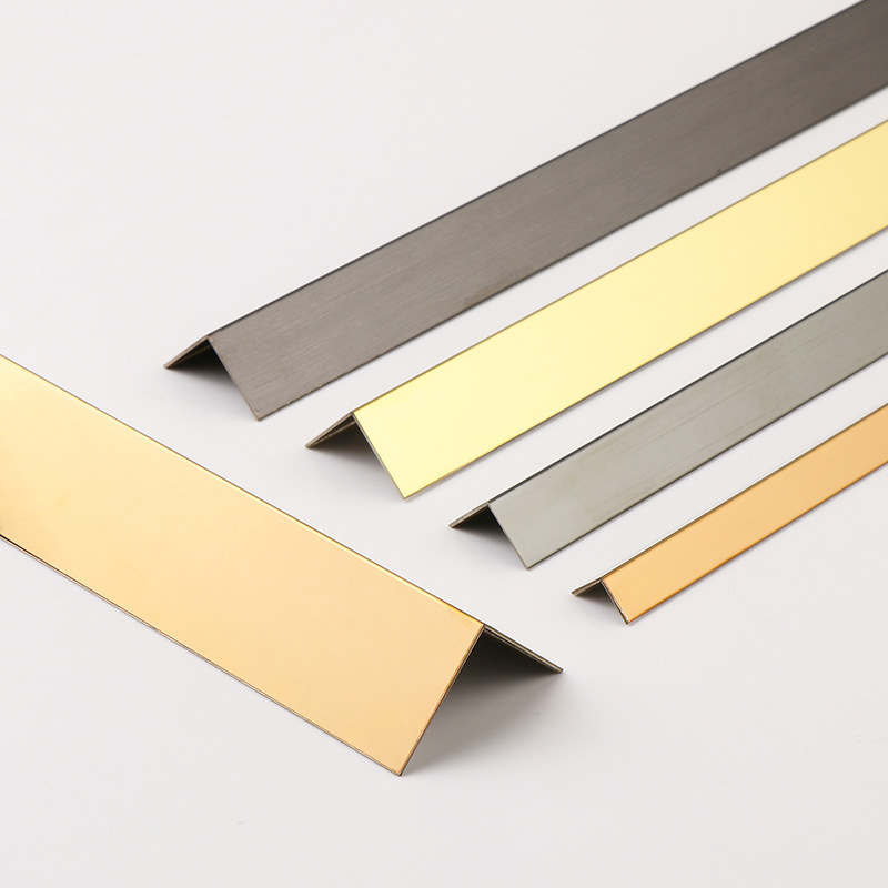 Aisi 304 304L 316 201 Pvd Coated Gold Decor Metal Angle Bar Stainless Steel Tile Trimming For Ceiling