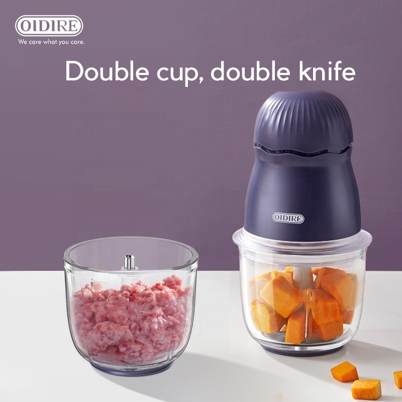 Mini Electric 300ML Household Glass Digital Food Processor Blender For Baby Food