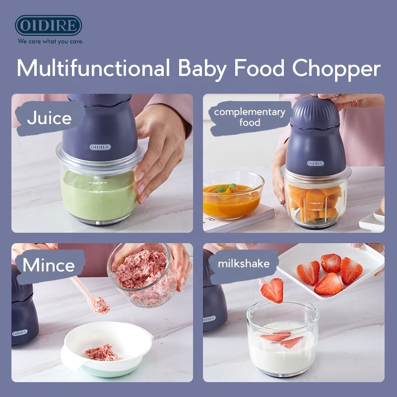 Mini Electric 300ML Household Glass Digital Food Processor Blender For Baby Food