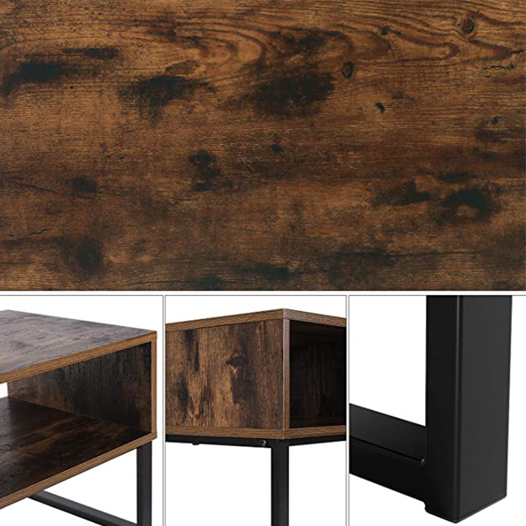 Industrial TV Stand Media Console Table  Fashion furniture Brown Particle Board TV stand with storage Coffee table