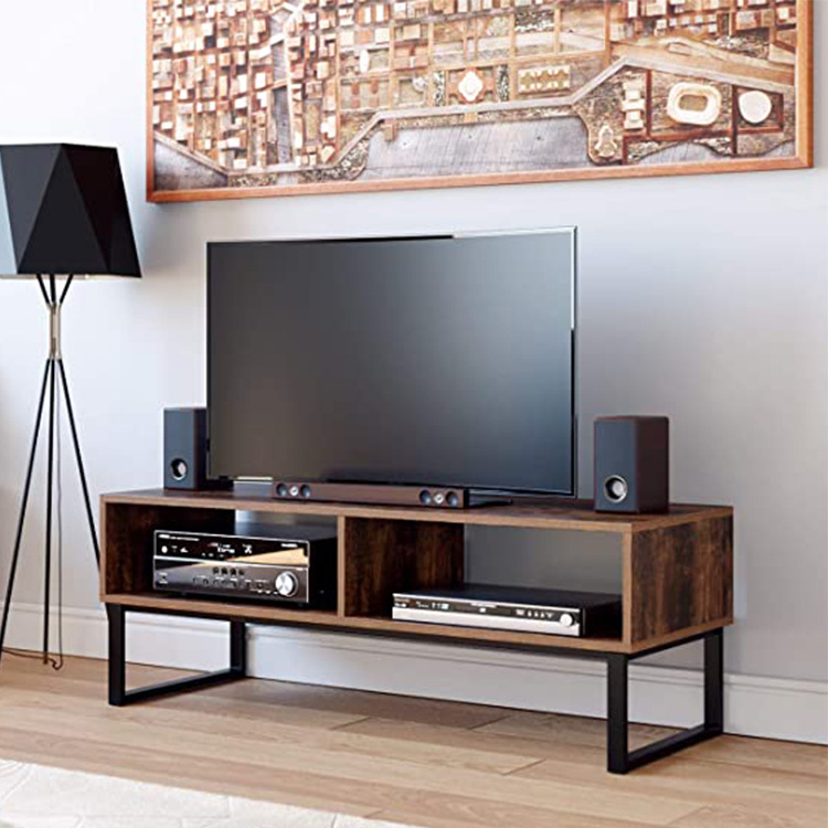 Industrial TV Stand Media Console Table  Fashion furniture Brown Particle Board TV stand with storage Coffee table