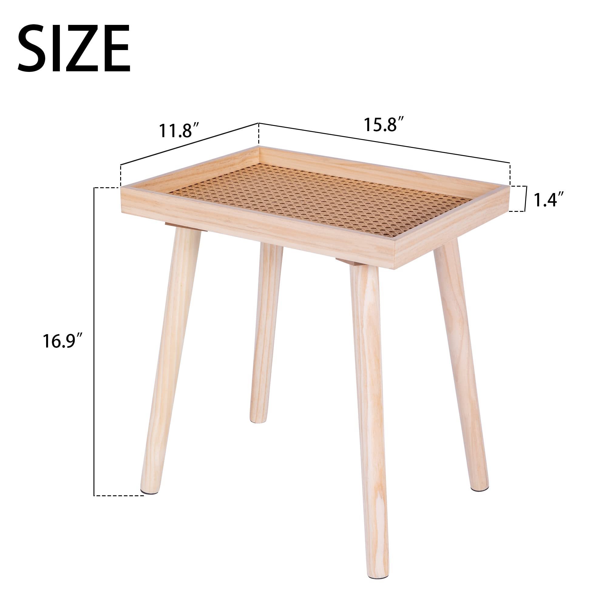 High End Living Room Wood Rattan Makeup Stool Dresser Stool Small Side Table For Home Decor Modern End Table