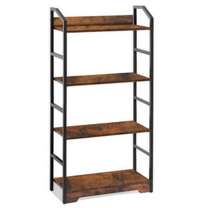 Modern 4-6-Tier Bookcase Wood Book Shelf Storage Organizer Steel Frame  for Bedroom Living Room Office