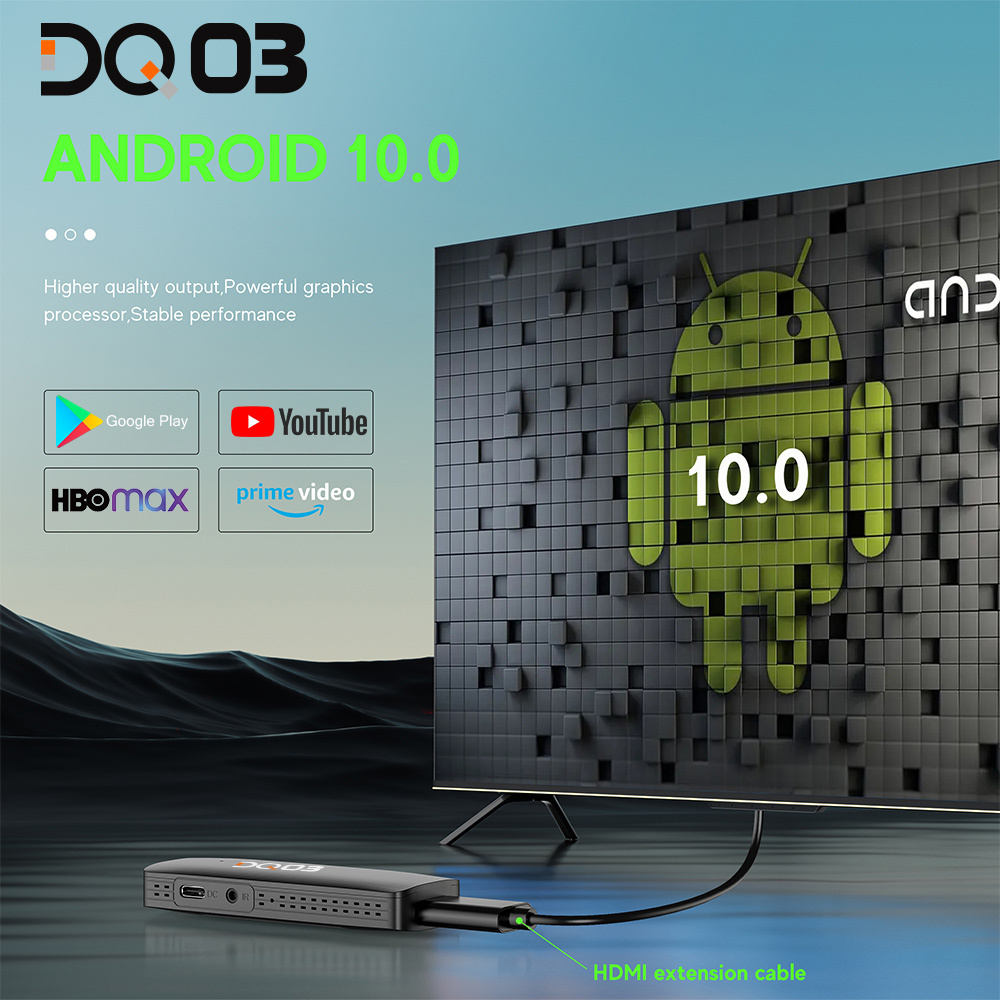 DQ03 Mini TVStick Android 10 Quad Core ARM Cortex A53 CPU 2GB16GB Support 4K2.4G&5.8G Dual Wifi  Smart TV Box set top box