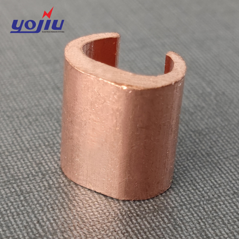 Electric Power Wire Fitting Copper Earth Rod C-Type Clamp Brass Cable Clamp Inch Measurement System Connection Application Small