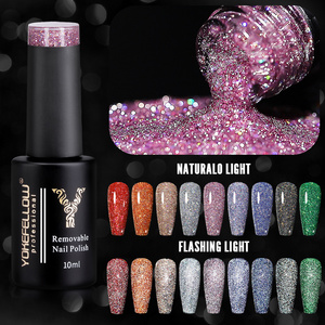 OEM disco nail art gel polish YOKEFELLOW 10ml soak off  gel polish shinning glitter polish nail supply