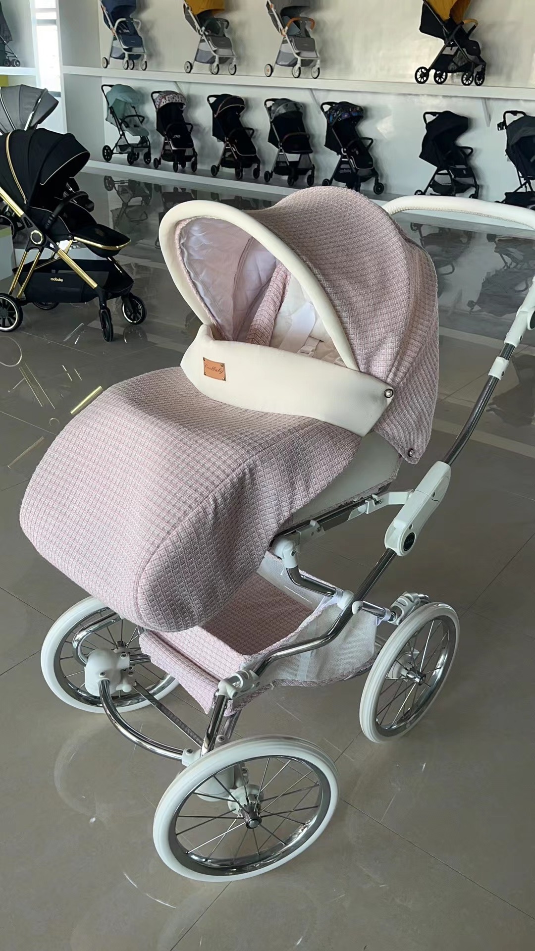 Multifunctional high landscape can sit and lie two-way shock absorber folding newborn baby stroller stroller