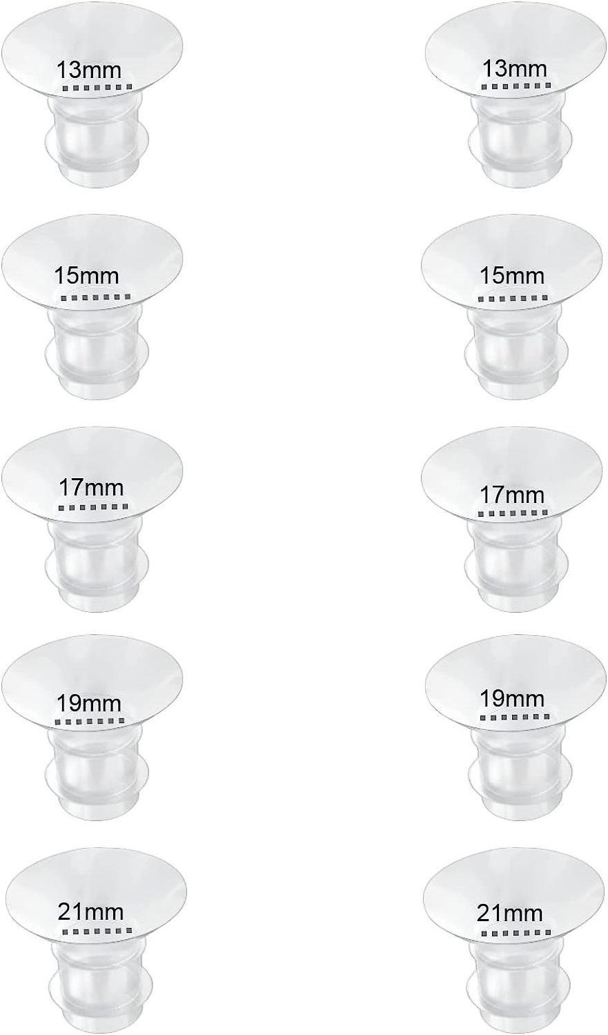 Flange Inserts 13/15/17/19/21mm 10PC,Compatible with/Momcozy/Spectra/YOUHA/XIMYRA S9/S12 24mm Shields/Flanges