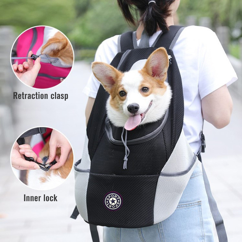 Portable Dog Travel Backpack Breathable Mesh Cat Puppy Double Shoulder Carrier for Pet Dogs Outdoor Carring Bag Package