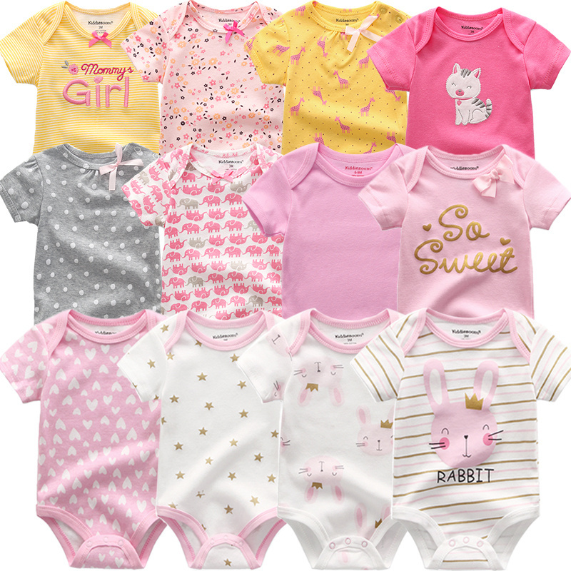 Baby Girl Jumpsuit 6Pcs/Lot Body Suit 2023 Spring Summer Toddler Boys Romper Cartoon Newborn Outfits Infant Clothes Set Cotton