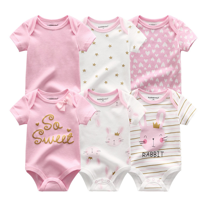 Baby Girl Jumpsuit 6Pcs/Lot Body Suit 2023 Spring Summer Toddler Boys Romper Cartoon Newborn Outfits Infant Clothes Set Cotton