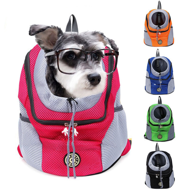 Portable Dog Travel Backpack Breathable Mesh Cat Puppy Double Shoulder Carrier for Pet Dogs Outdoor Carring Bag Package