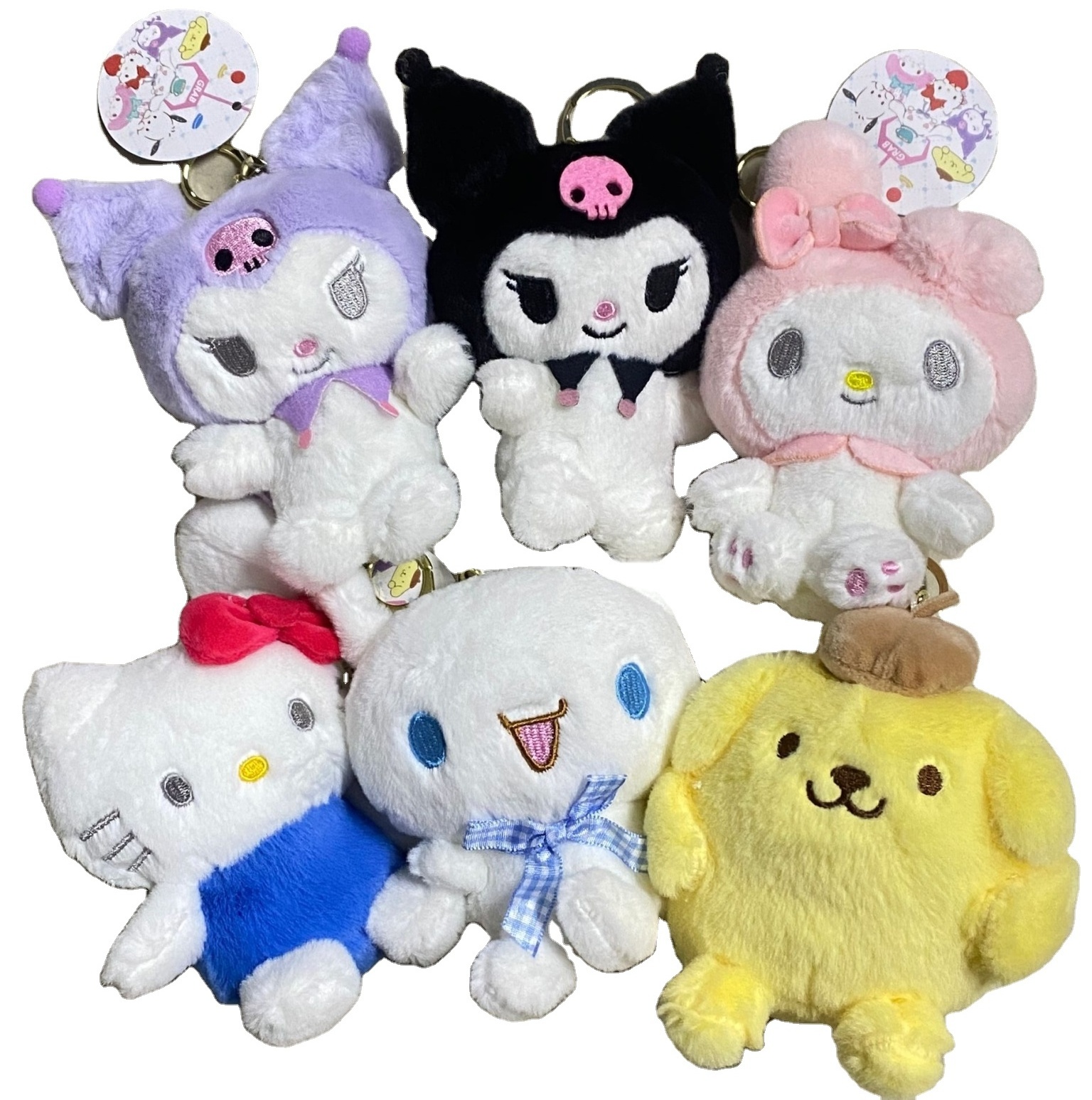 Sanrio Kuromi Cute Rabbit Plushie Keychain PP Cotton Stuffed Animal Toy Christmas Gifts for Kids