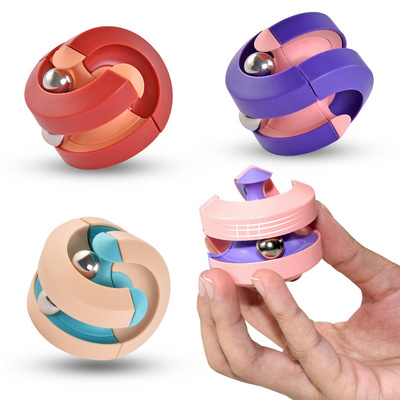 Finger Fidget Spinner Puzzle pill gyro decompression toy track square marbles finger gyro Spinning Orbit Pill Gyro