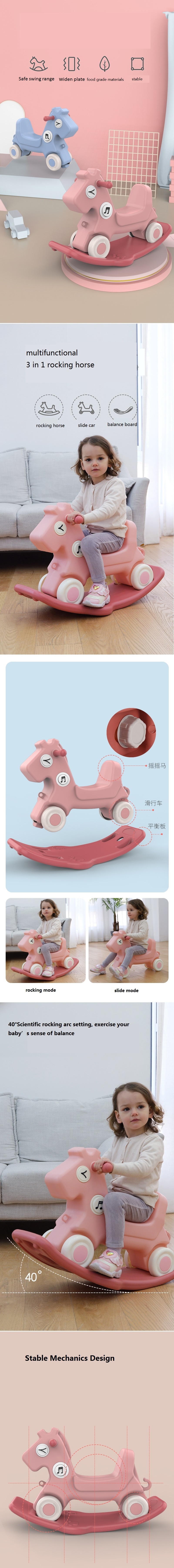 Multifunctional motorized plastic pony animal to ride On toys for kids baby ride on toy