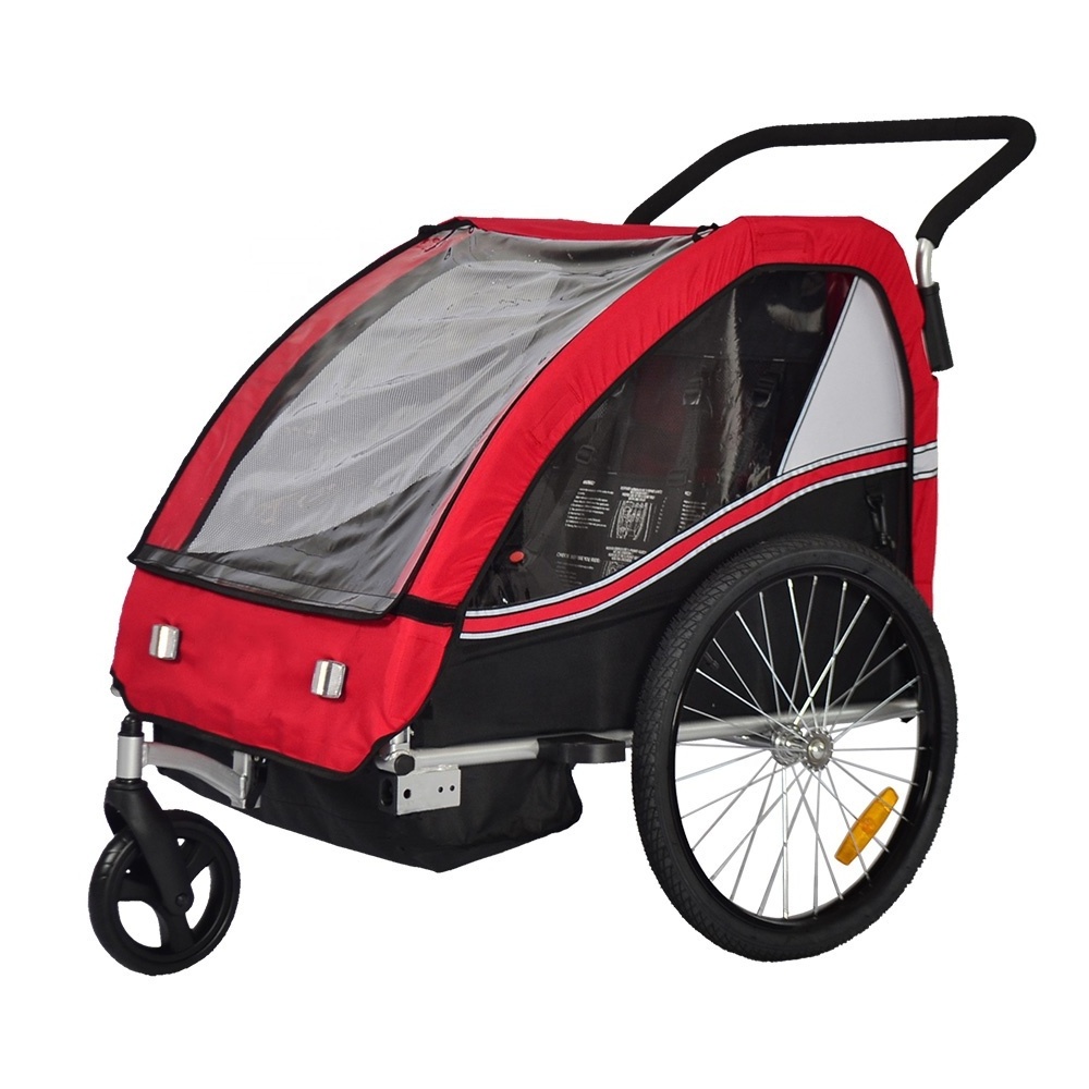 OEM ODM Bike Trailer Factory Pet / Kids / Cargo Bicycle Trailer Best Seller Supplier Bike Stroller 2 In 1